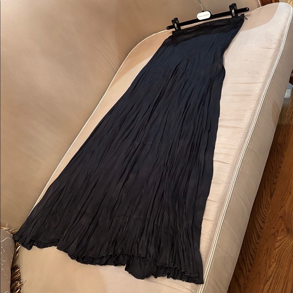 Zara wrinkle satin effect high waist super wide leg black pants sz.XS - Picture 11 of 15